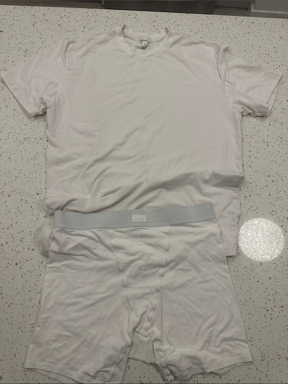 Skims boyfriend boxers and tee cotton in off white - Picture 2 of 5